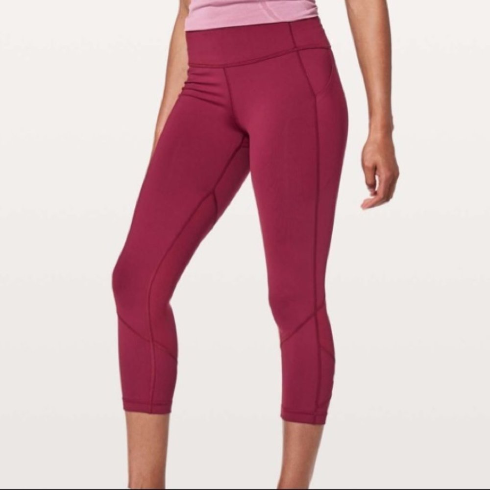Lululemon Pace Rival Crop 22" Ruby Wine Size 4
